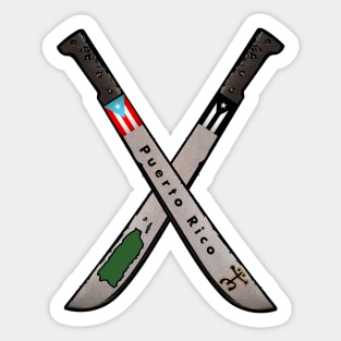 Puerto Rico Machete Flag Map Coqui Taino Sticker